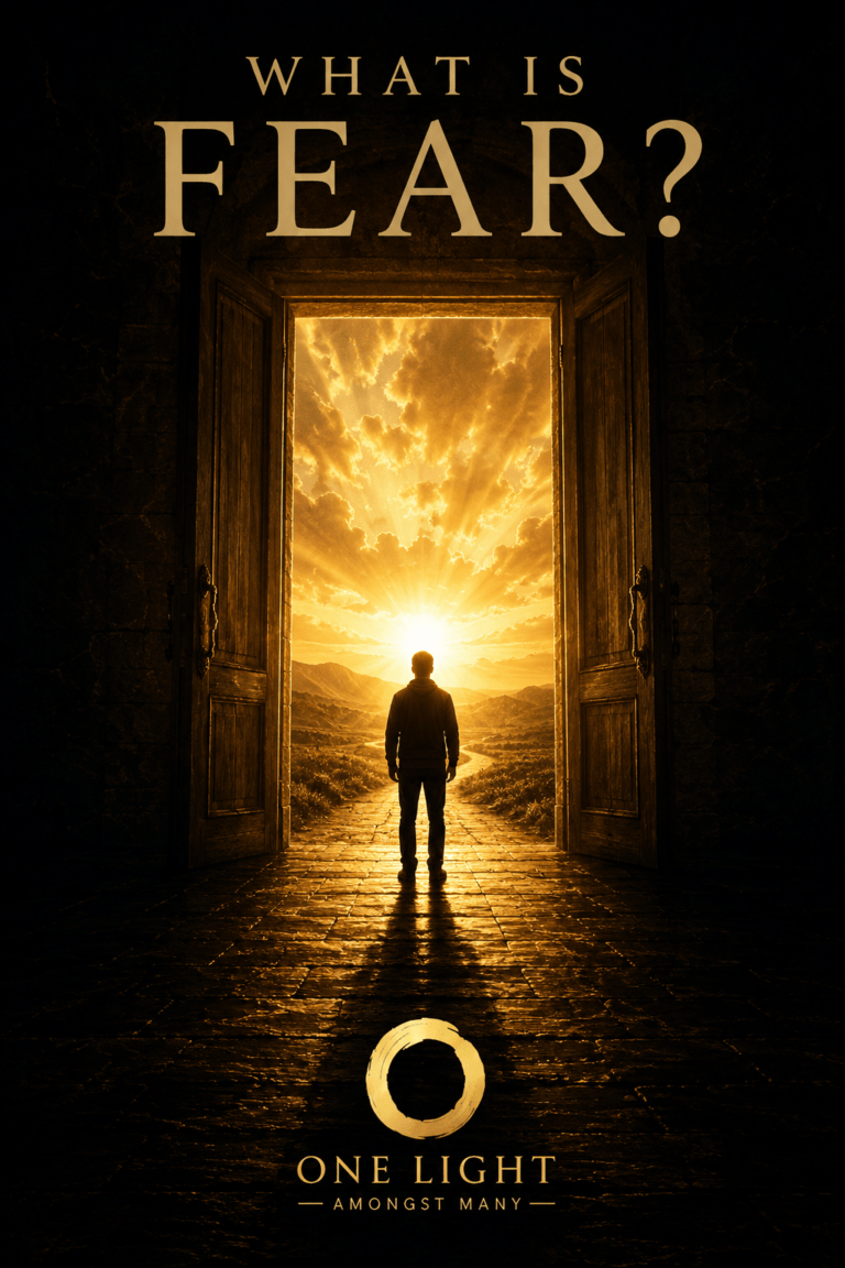 Person standing in a glowing doorway of light