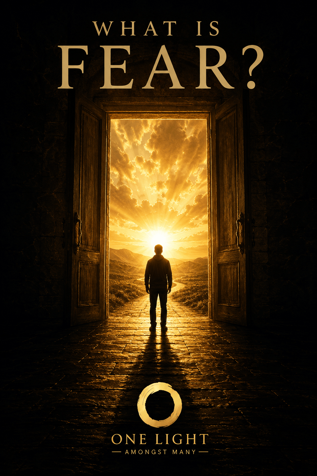 Person standing in a glowing doorway of light